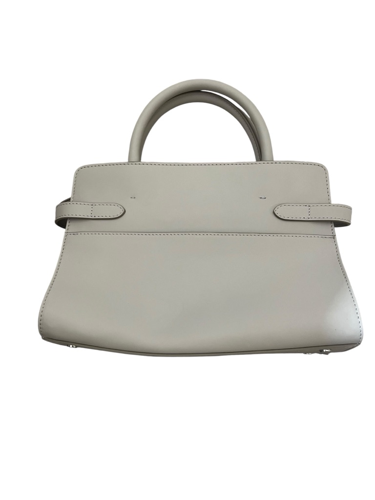 Woven Top-Handle Satchel In Light Gray And Cream — image 2 of 8